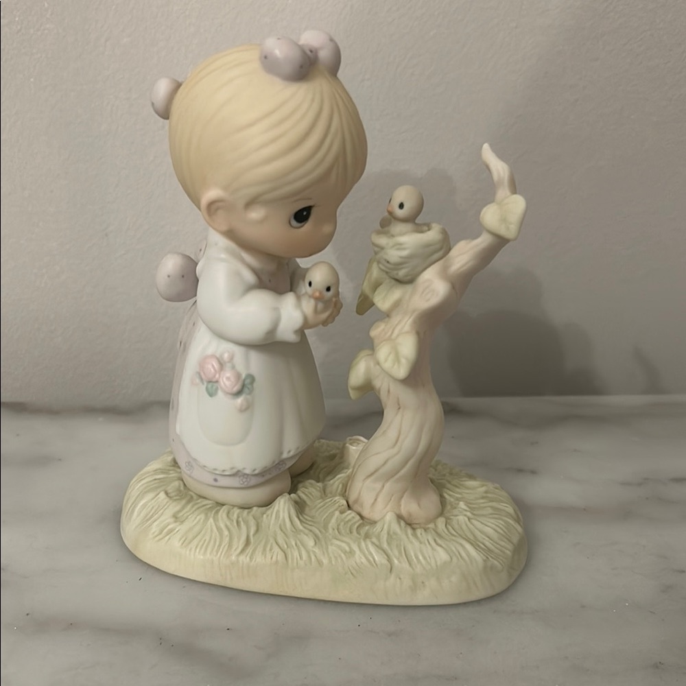 Enesco Cream and Pink Decor Accent Figurine